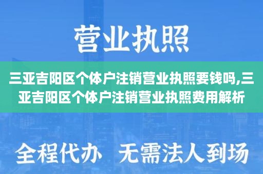 三亚吉阳区个体户注销营业执照要钱吗,三亚吉阳区个体户注销营业执照费用解析
