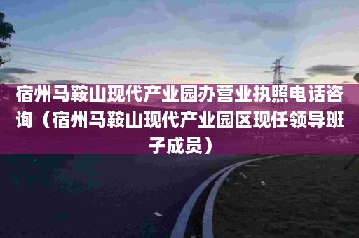 宿州马鞍山现代产业园办营业执照电话咨询（宿州马鞍山现代产业园区现任领导班子成员）