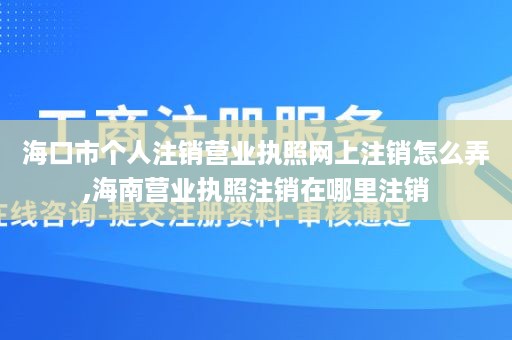 海口市个人注销营业执照网上注销怎么弄,海南营业执照注销在哪里注销