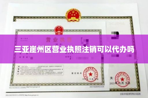 三亚崖州区营业执照注销可以代办吗