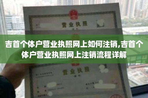 吉首个体户营业执照网上如何注销,吉首个体户营业执照网上注销流程详解