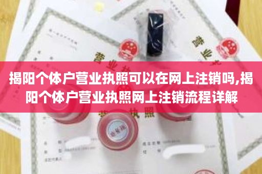 揭阳个体户营业执照可以在网上注销吗,揭阳个体户营业执照网上注销流程详解