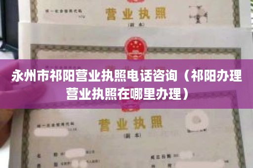 永州市祁阳营业执照电话咨询（祁阳办理营业执照在哪里办理）