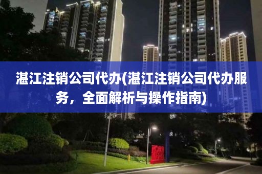 湛江注销公司代办(湛江注销公司代办服务，全面解析与操作指南)