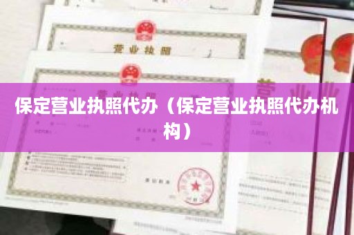保定营业执照代办（保定营业执照代办机构）