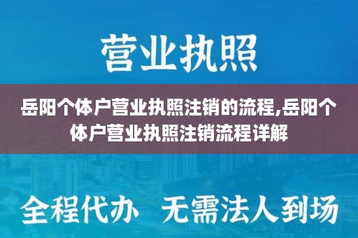 岳阳个体户营业执照注销的流程,岳阳个体户营业执照注销流程详解