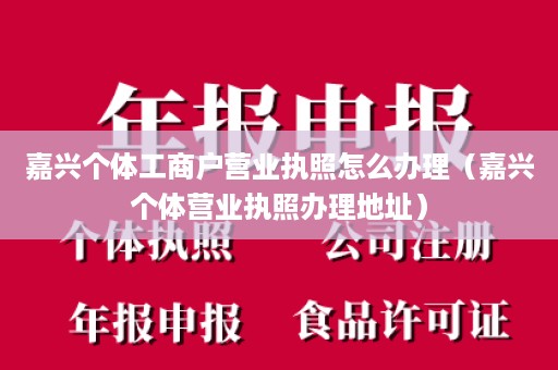 嘉兴个体工商户营业执照怎么办理（嘉兴个体营业执照办理地址）