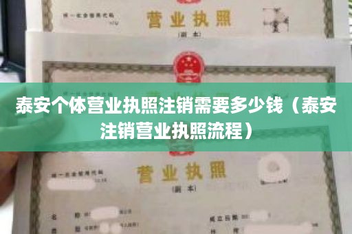 泰安个体营业执照注销需要多少钱（泰安注销营业执照流程）