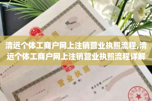 清远个体工商户网上注销营业执照流程,清远个体工商户网上注销营业执照流程详解