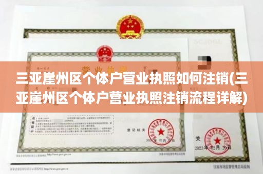 三亚崖州区个体户营业执照如何注销(三亚崖州区个体户营业执照注销流程详解)