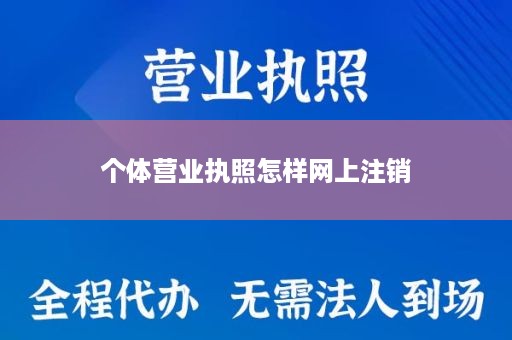 个体营业执照怎样网上注销