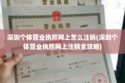 深圳个体营业执照网上怎么注销(深圳个体营业执照网上注销全攻略)