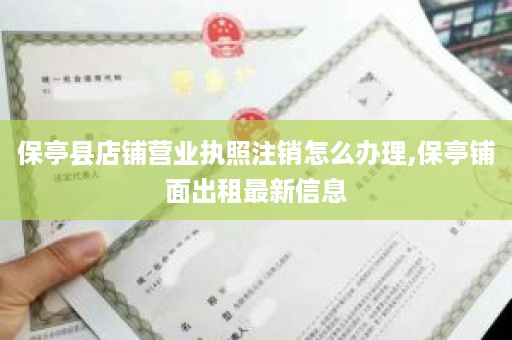 保亭县店铺营业执照注销怎么办理,保亭铺面出租最新信息