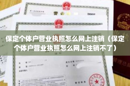 保定个体户营业执照怎么网上注销（保定个体户营业执照怎么网上注销不了）