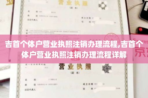 吉首个体户营业执照注销办理流程,吉首个体户营业执照注销办理流程详解