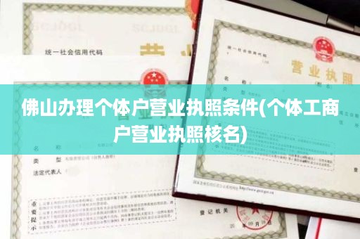 佛山办理个体户营业执照条件(个体工商户营业执照核名)