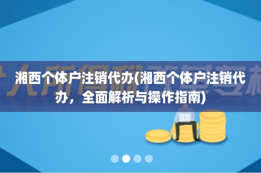 湘西个体户注销代办(湘西个体户注销代办，全面解析与操作指南)