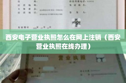 西安电子营业执照怎么在网上注销（西安营业执照在线办理）