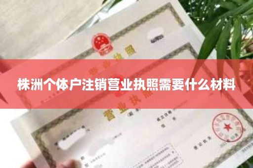 株洲个体户注销营业执照需要什么材料