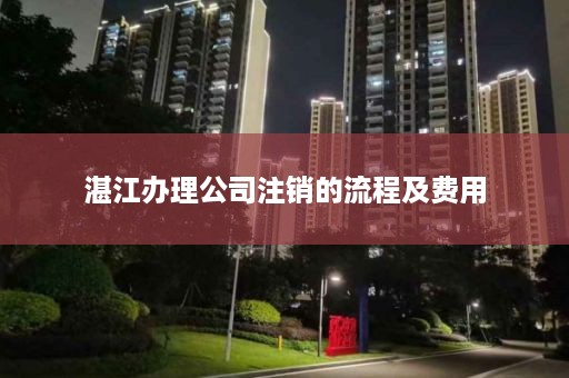 湛江办理公司注销的流程及费用