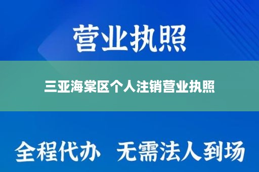 三亚海棠区个人注销营业执照