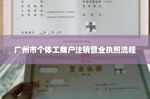 广州市个体工商户注销营业执照流程