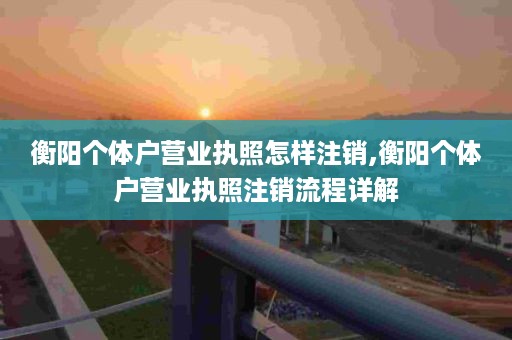 衡阳个体户营业执照怎样注销,衡阳个体户营业执照注销流程详解