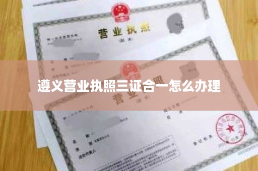 遵义营业执照三证合一怎么办理