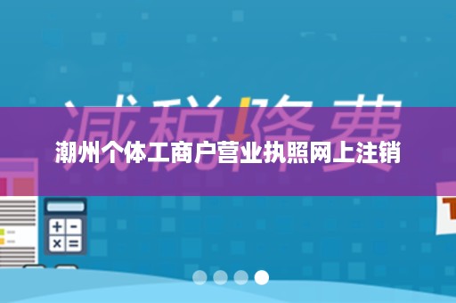 潮州个体工商户营业执照网上注销