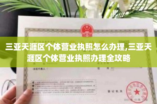 三亚天涯区个体营业执照怎么办理,三亚天涯区个体营业执照办理全攻略