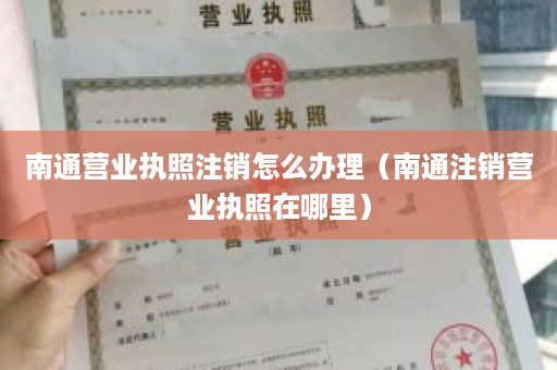 南通营业执照注销怎么办理（南通注销营业执照在哪里）