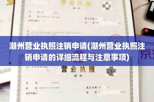 潮州营业执照注销申请(潮州营业执照注销申请的详细流程与注意事项)