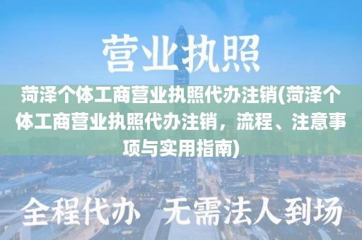 菏泽个体工商营业执照代办注销(菏泽个体工商营业执照代办注销，流程、注意事项与实用指南)