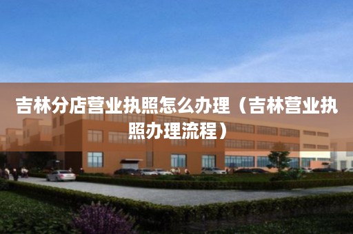 吉林分店营业执照怎么办理（吉林营业执照办理流程）