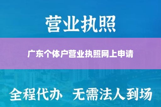 广东个体户营业执照网上申请