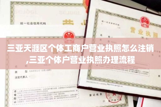 三亚天涯区个体工商户营业执照怎么注销,三亚个体户营业执照办理流程