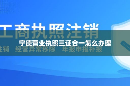 宁德营业执照三证合一怎么办理