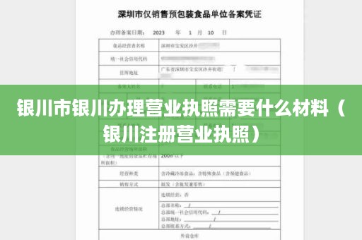 银川市银川办理营业执照需要什么材料（银川注册营业执照）