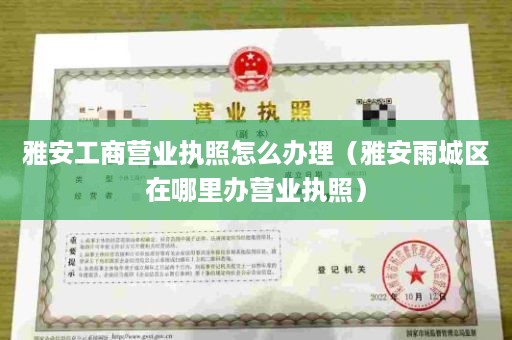 雅安工商营业执照怎么办理（雅安雨城区在哪里办营业执照）