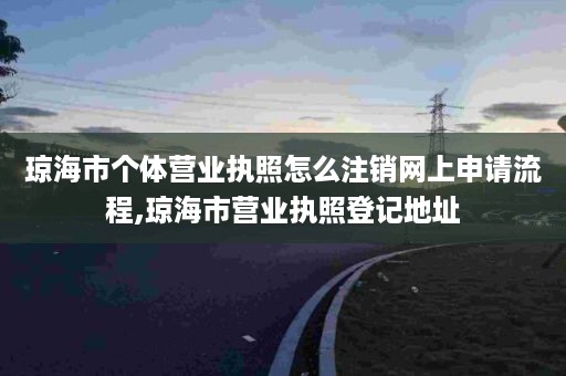琼海市个体营业执照怎么注销网上申请流程,琼海市营业执照登记地址