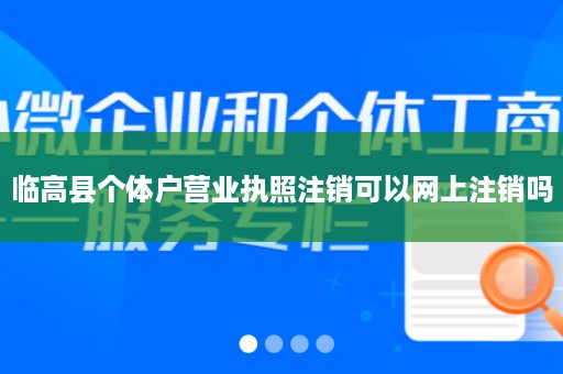 临高县个体户营业执照注销可以网上注销吗