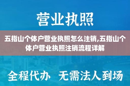 五指山个体户营业执照怎么注销,五指山个体户营业执照注销流程详解