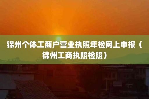 锦州个体工商户营业执照年检网上申报（锦州工商执照检照）