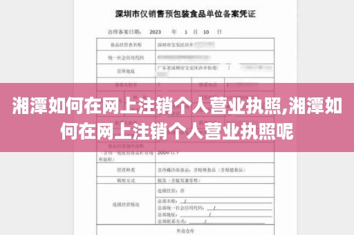 湘潭如何在网上注销个人营业执照,湘潭如何在网上注销个人营业执照呢