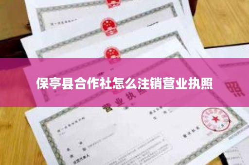 保亭县合作社怎么注销营业执照