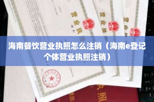 海南餐饮营业执照怎么注销（海南e登记个体营业执照注销）