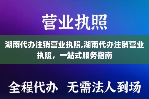 湖南代办注销营业执照,湖南代办注销营业执照，一站式服务指南