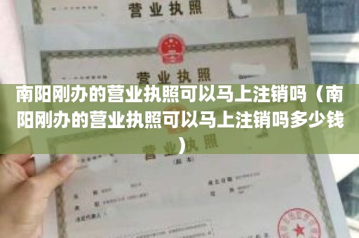 南阳刚办的营业执照可以马上注销吗（南阳刚办的营业执照可以马上注销吗多少钱）
