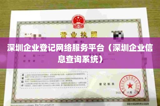 深圳企业登记网络服务平台（深圳企业信息查询系统）