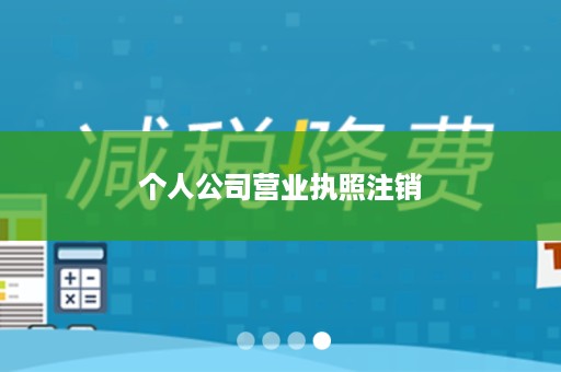 个人公司营业执照注销